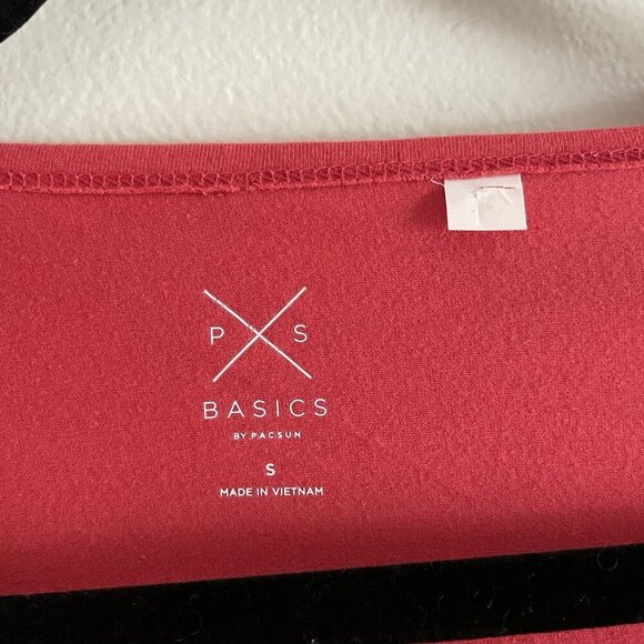 Pacsun Basics Women S Red Casual Short Sleeve V-Neck Surplice Wrap Crop T-Shirt - Picture 5 of 8